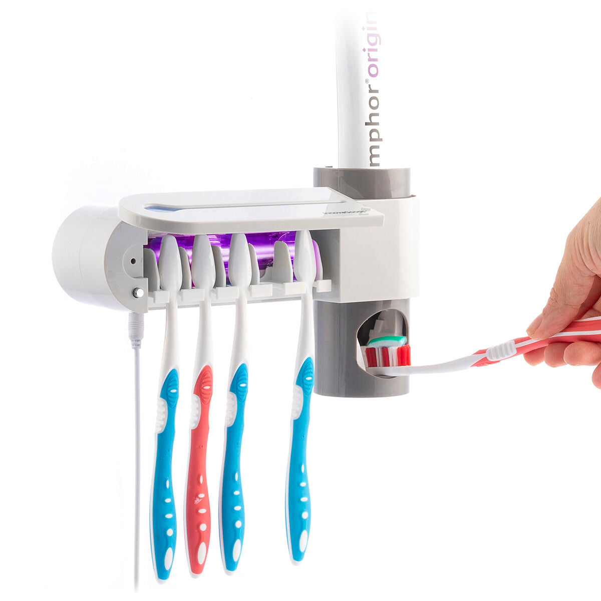 Sterilizzatore UV per Spazzolini da Denti con Supporto e Dispenser di Dentifricio Smiluv InnovaGoods